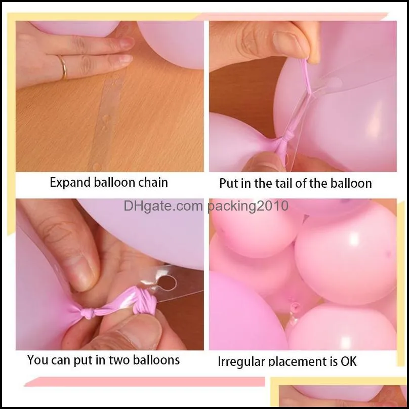 2 pcs 10m double hole balloon chain ballons accessories irregular meter birthday decorations kids children`s toys