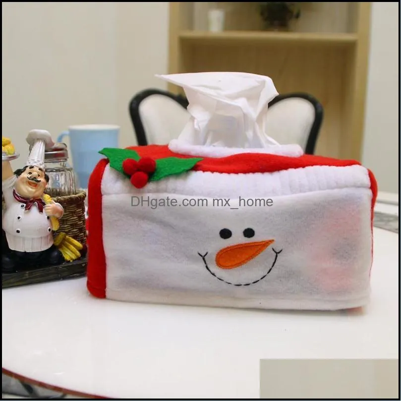 christmas box case holder santa claus belt felt style home decoration creative napkin