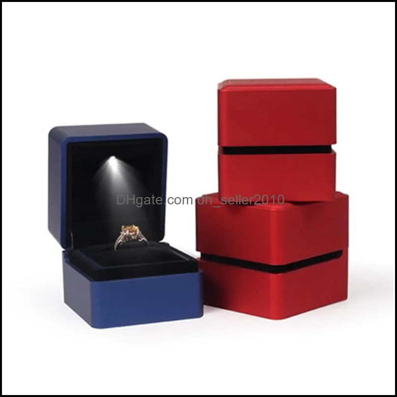 wholesale led lighted gift box earring ring wedding jewelry display ring packaging jewelry box earring gift lights boxes 82 d3