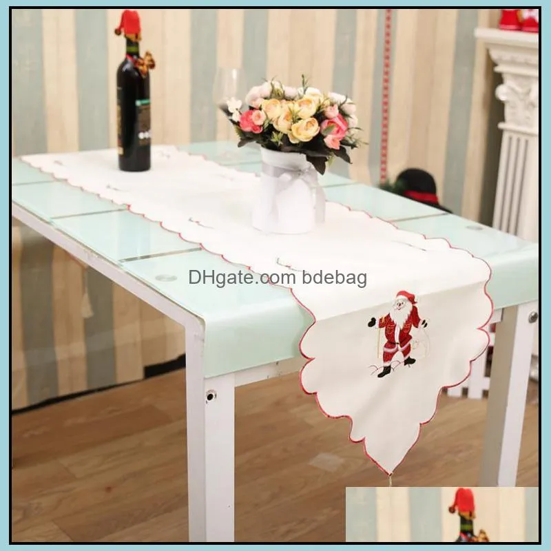 xmastable runner sashes cloth christmas santa bell cane candle design tassel wedding bed table