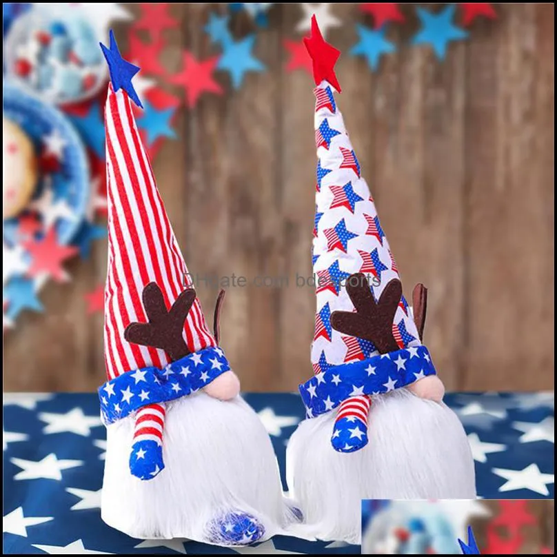 fourth of july gnome handmade patriotic scandinavian tomte couple dolls for home us independence day decor