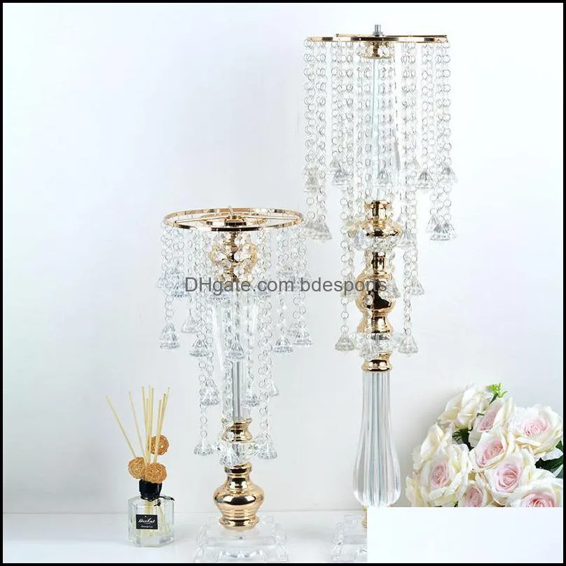 10pcs 76 cm 50cm tall crystal wedding flower stand luxury table centerpiece for marriage event