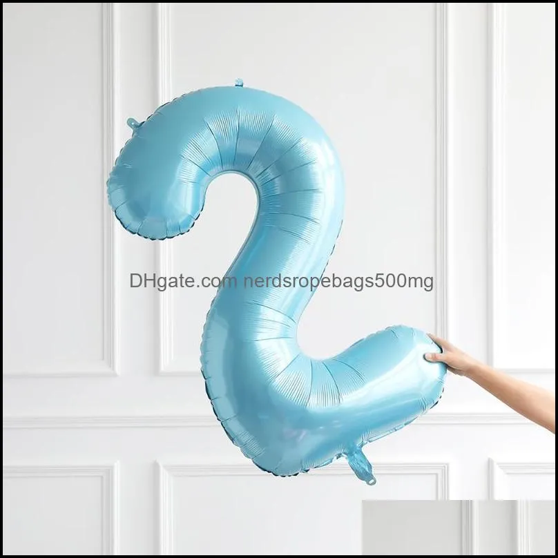 40inch pastel baby blue pink foil number balloon 1 2 3 4 5 6 7 8 9 birthday shower wedding decorations kids globos