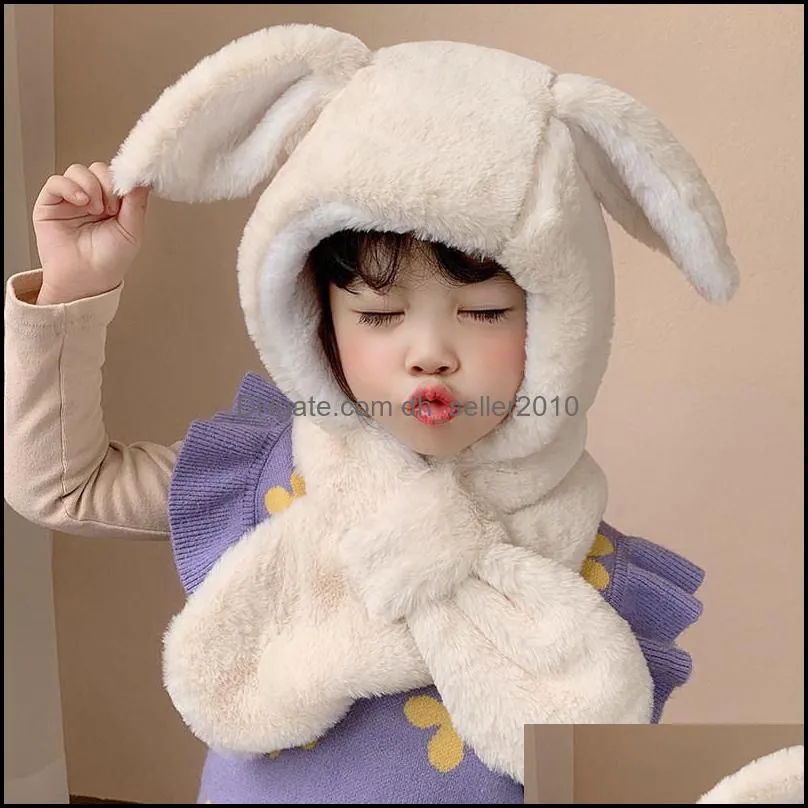 baby hat scarf set rabbit warm knitted winter kids hat boy girl beanie caps autumn outdoor 20211230 t2