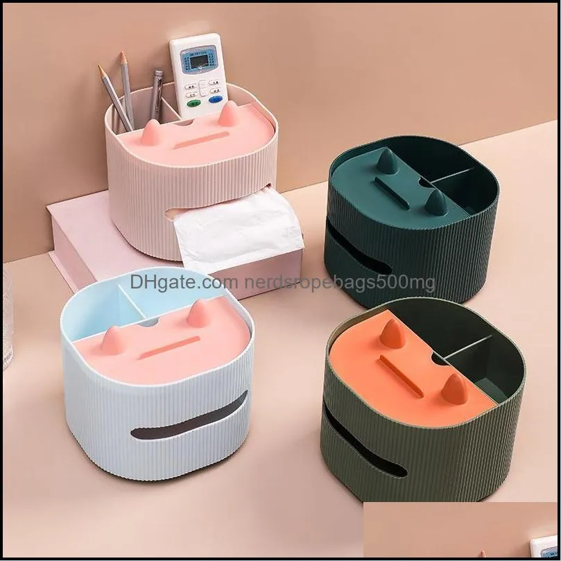 desktop box multifunctional creative paper drawer household living room remote control sundries storage rack