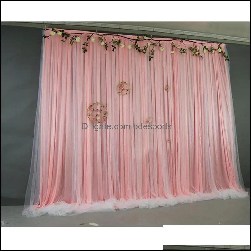 ice silk wedding backdrops drape gauze 2x2m curtain background white cloth net po booth panelsparty
