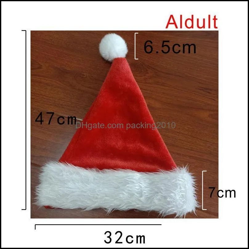 christmas hats red white adult children plush decorations year gifts family supplies