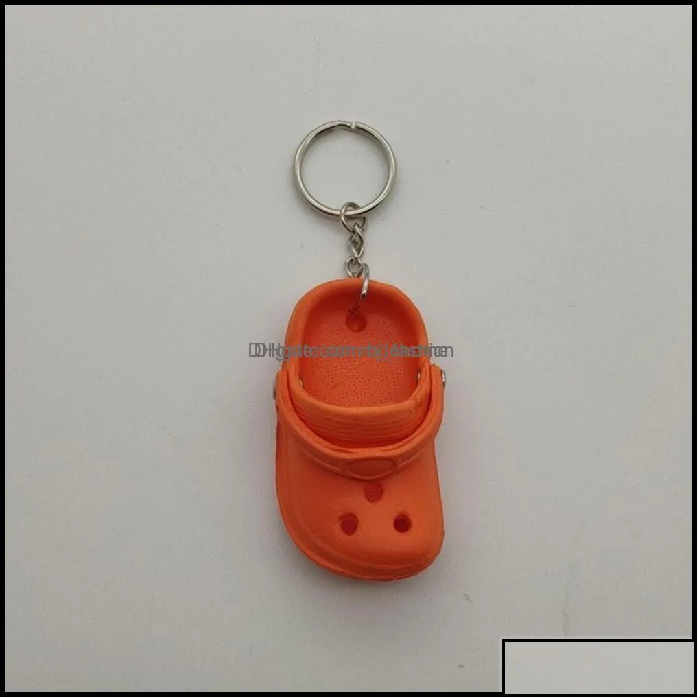 Key Rings Jewelry Custom 1Pc Cute 3D Mini Eva Beach Hole Little Croc Shoe Keychain Girl Gift Bag Accessories Decoration Keyring Floating