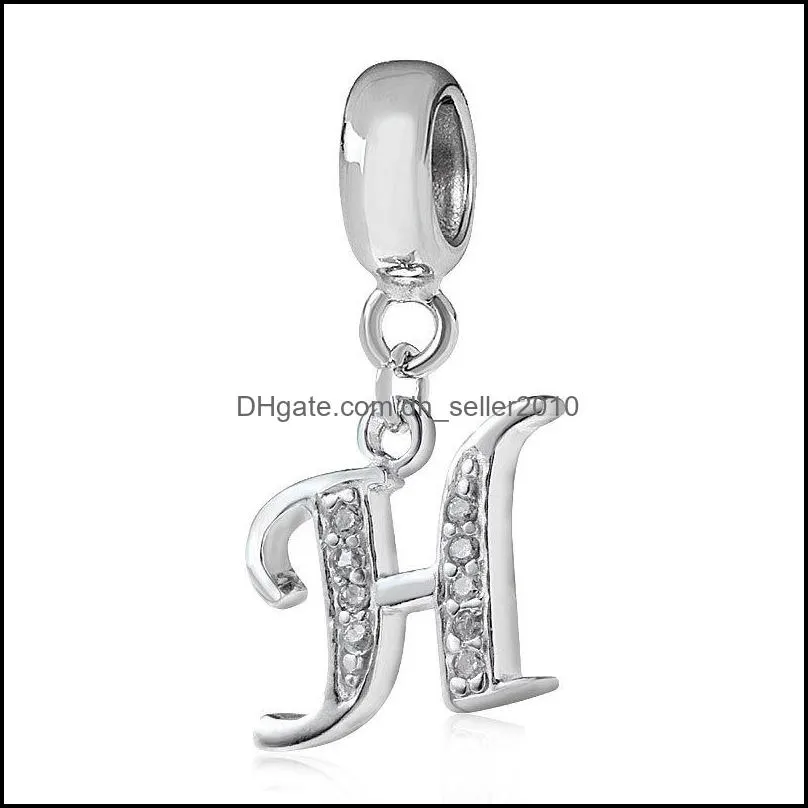 letter charms for pandora bracelets necklace authentic 925 sterling silver a-z pendant beads diy alphabet charms for making jewelry 245