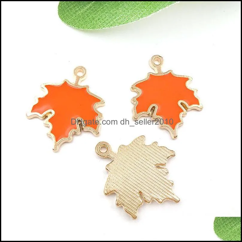 classics multicolor enamel maple leaf alloy oil drip charms pendants for jewelry making necklaces earrings keychain diy craft supplies 92