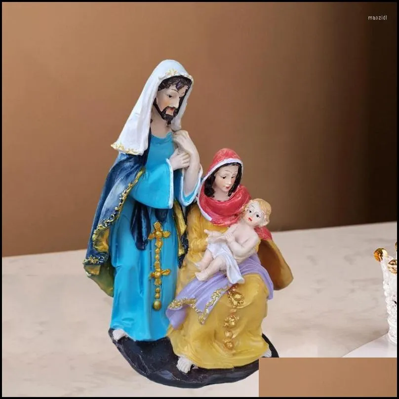 mini nativity mary jesus figure decor birth of statue room home office church ornament gift decorationparty