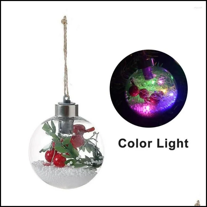 clear christmas tree hanging lighting ball colorful/ warm light xmas wedding decor 3