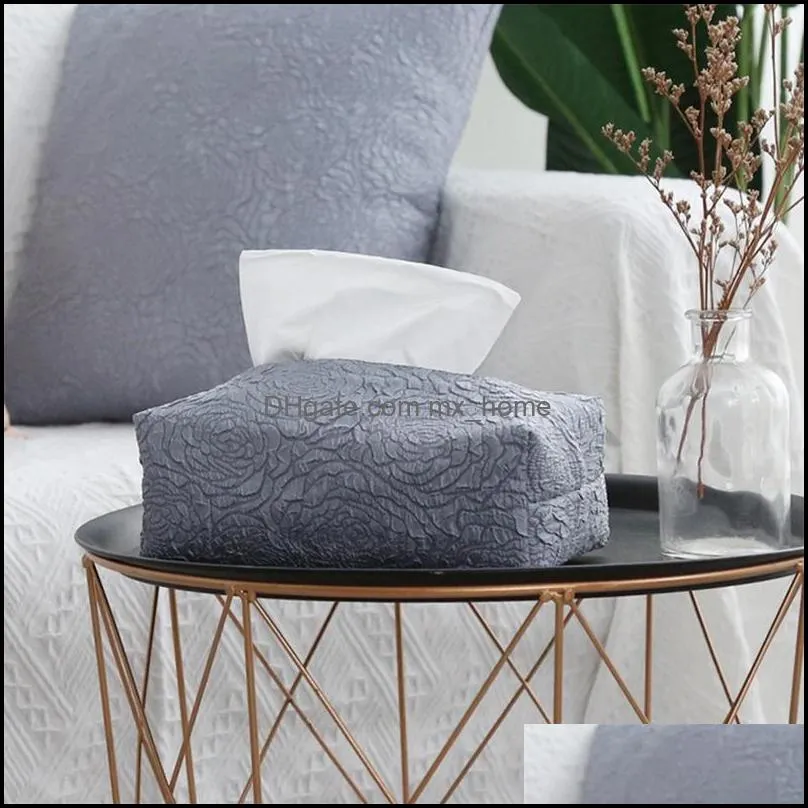 nordic creative embossed rose decorative box cosmetic storage table napkin paper towels car