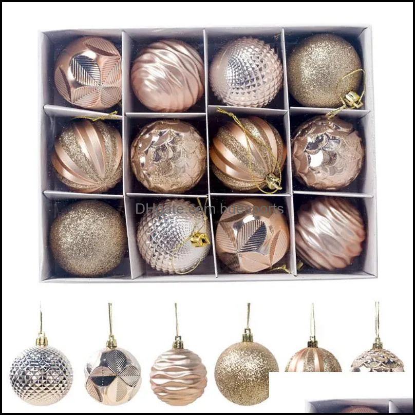 12pcs christmas ball ornament diy tree hanging year scene balls creative gift supplies