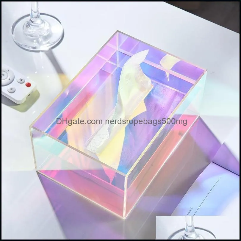modern clear acrylic box fashion napkin holder home office storage table decor toilet paper