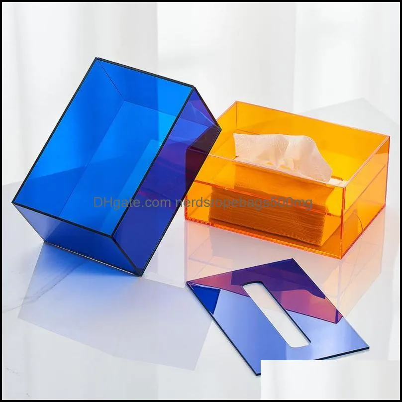 modern clear acrylic box fashion napkin holder home office storage table decor toilet paper