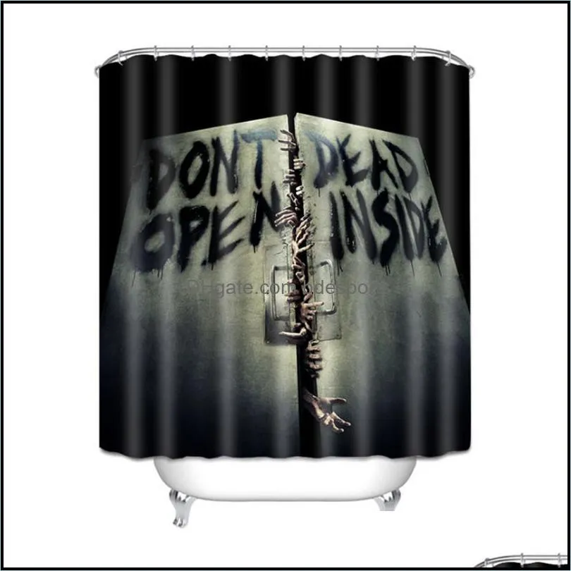 halloween horror shower curtain hd 3d printing polyester waterproof partition home