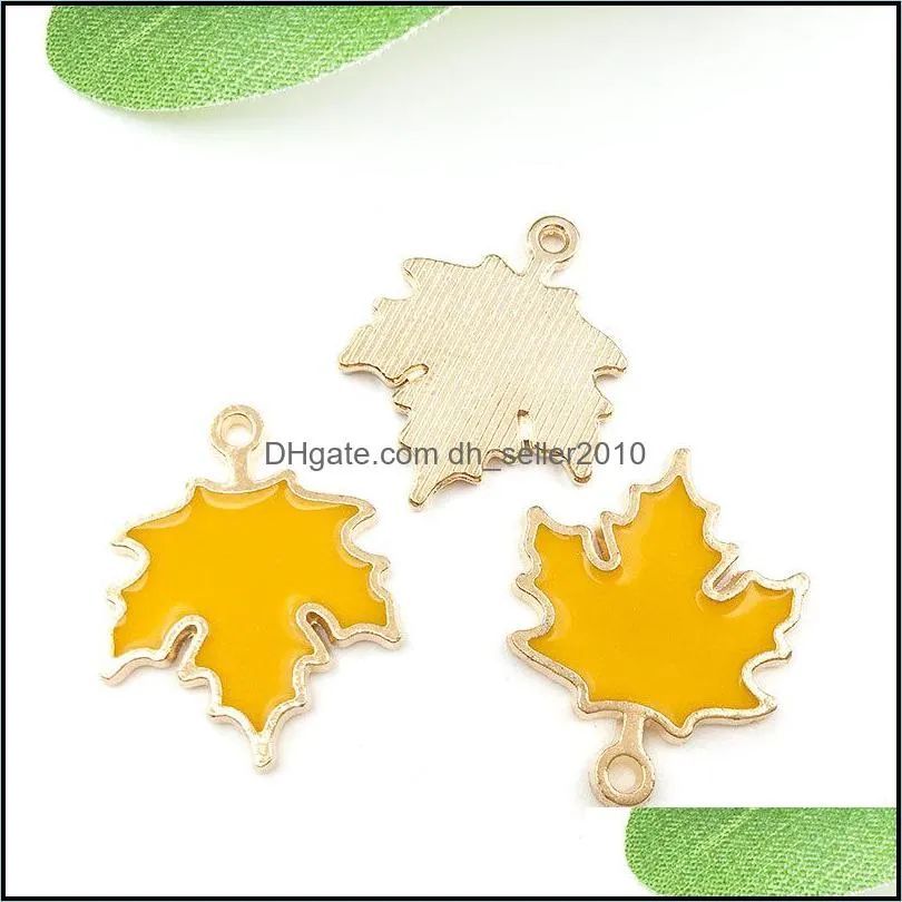 classics multicolor enamel maple leaf alloy oil drip charms pendants for jewelry making necklaces earrings keychain diy craft supplies 92