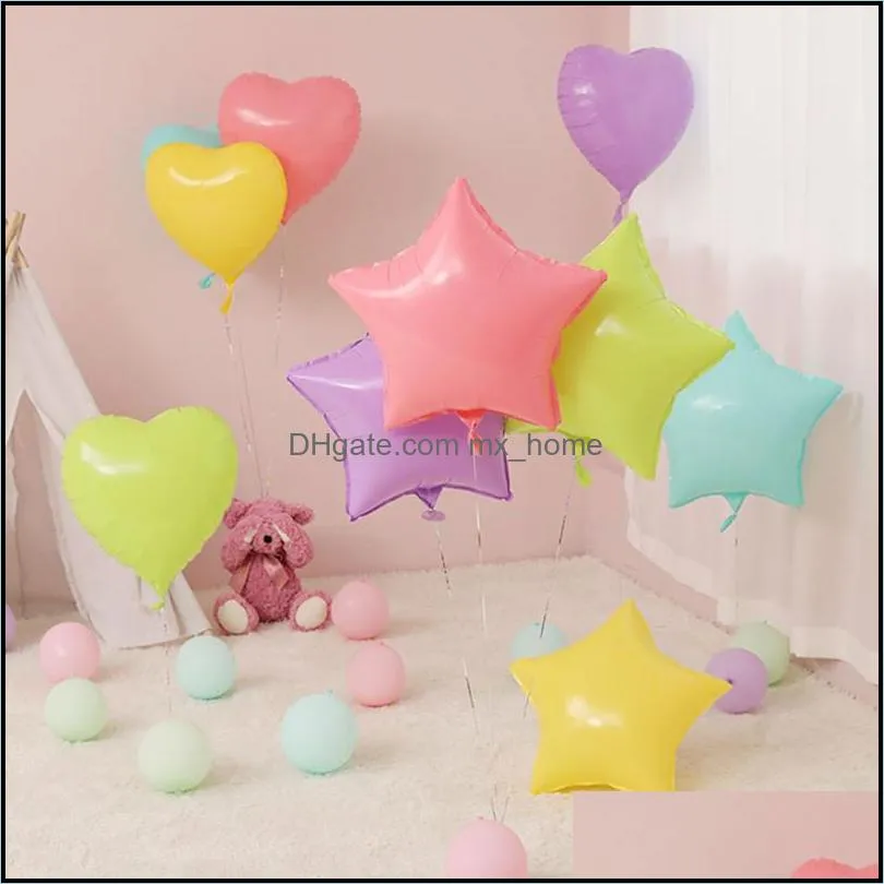 heart-shaped aluminum balloons/pentagram balloons/helium balloon decorations/party supplies