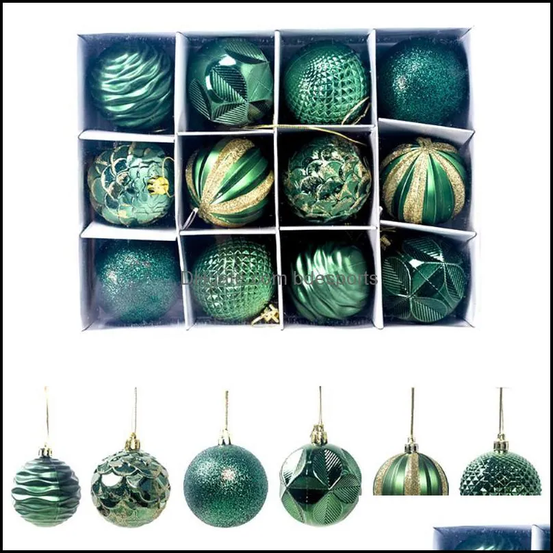 12pcs christmas ball ornament diy tree hanging year scene balls creative gift supplies