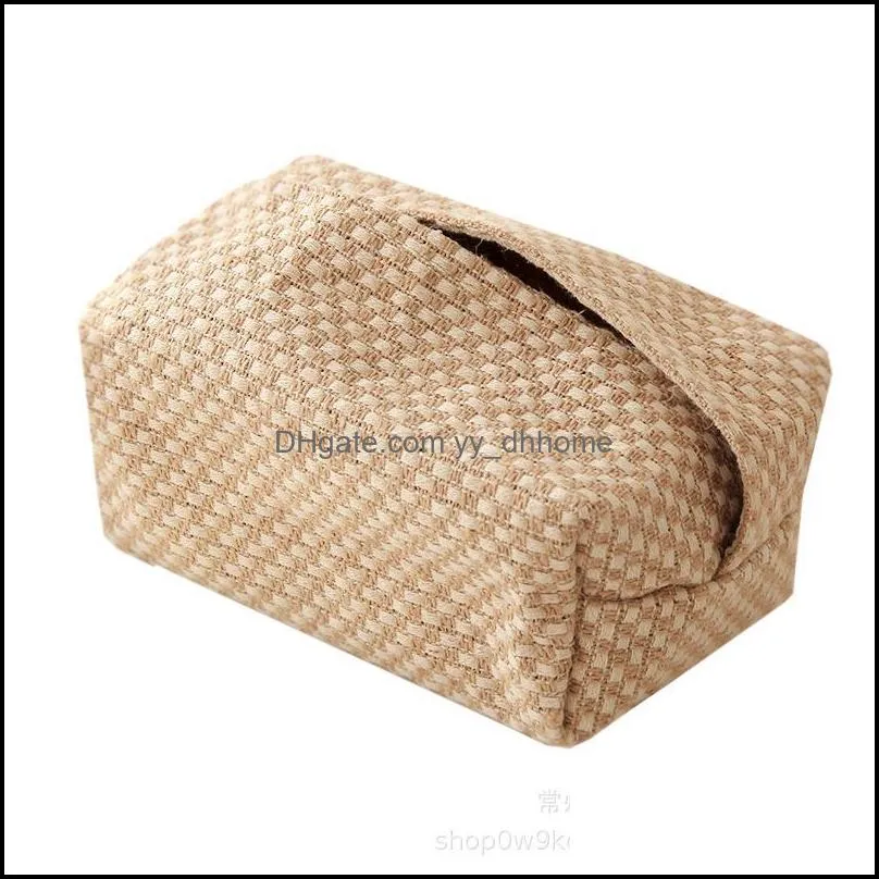 japanese-style jute natural case napkin holder table container home car papers dispenser