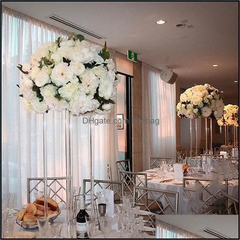 wholesale acylic floor vase clear flower table centerpiece marriage modern vintage floral stand columns wedding