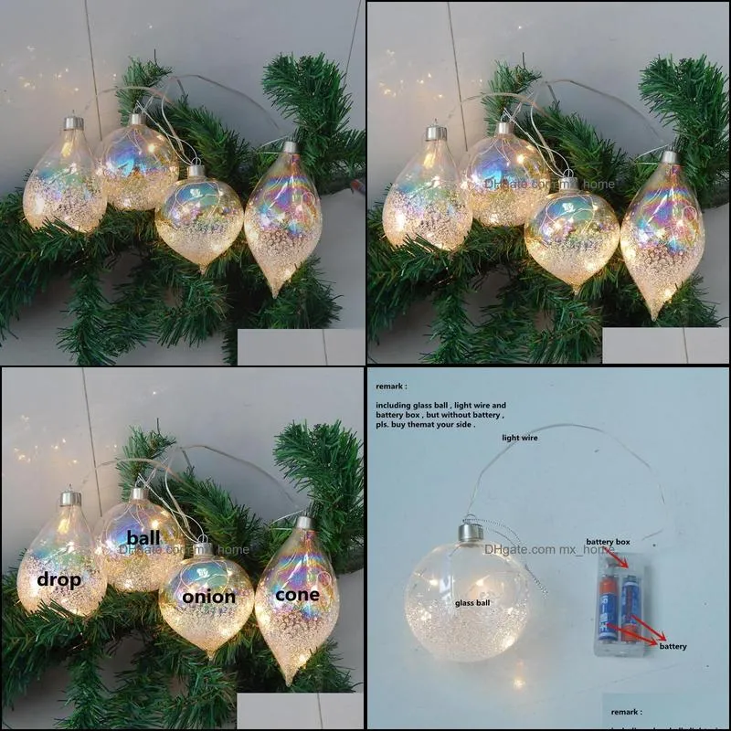 4pcs/pack small size lighting series glass pendant christmas day hanging ball onion drop cone hanger