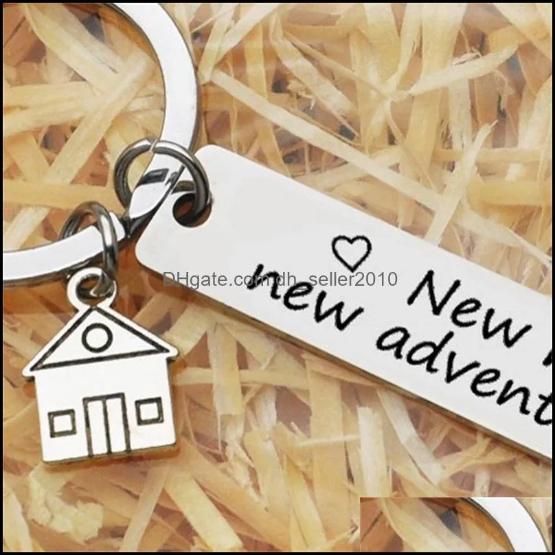 cute key chains housewarming gift for her or him new home new adventures keychain house keys keyring moving together first home c3