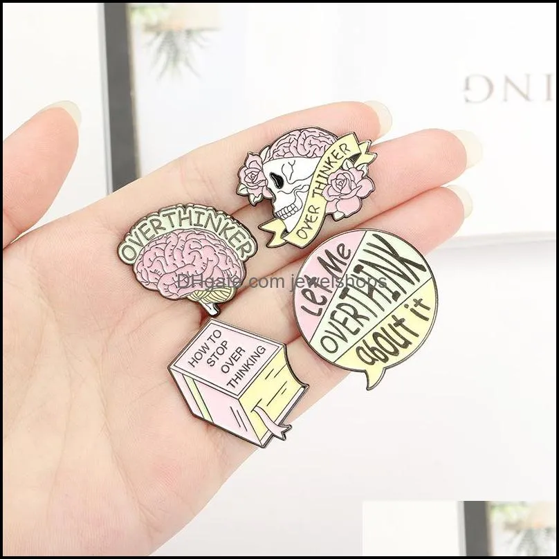 enamel brooches pin pink skeleton flower metal badges funny brooch pins gift 1480 e3