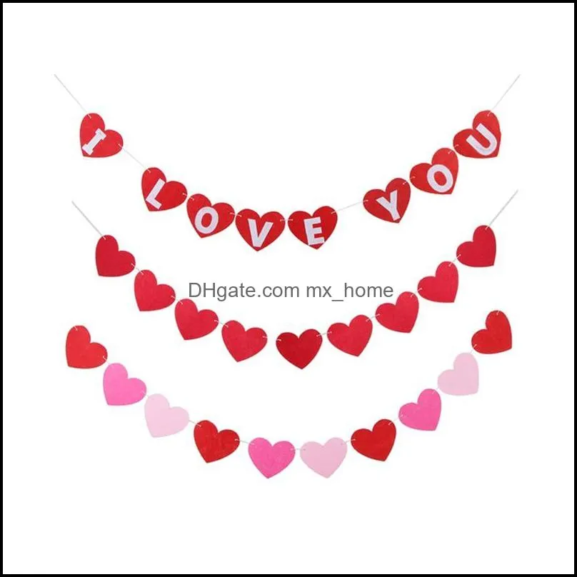 3 metres love heart bunting banner wedding garland home decorations