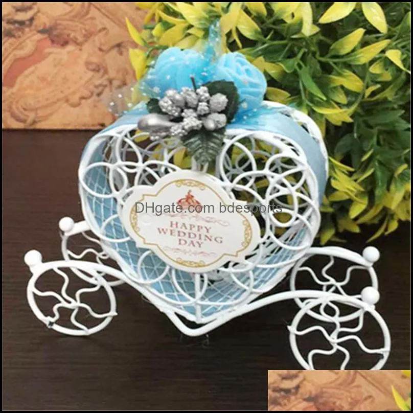 wedding 1pc romantic european creative iron heart shape pumpkin carriage candy box favor and gifts supplies
