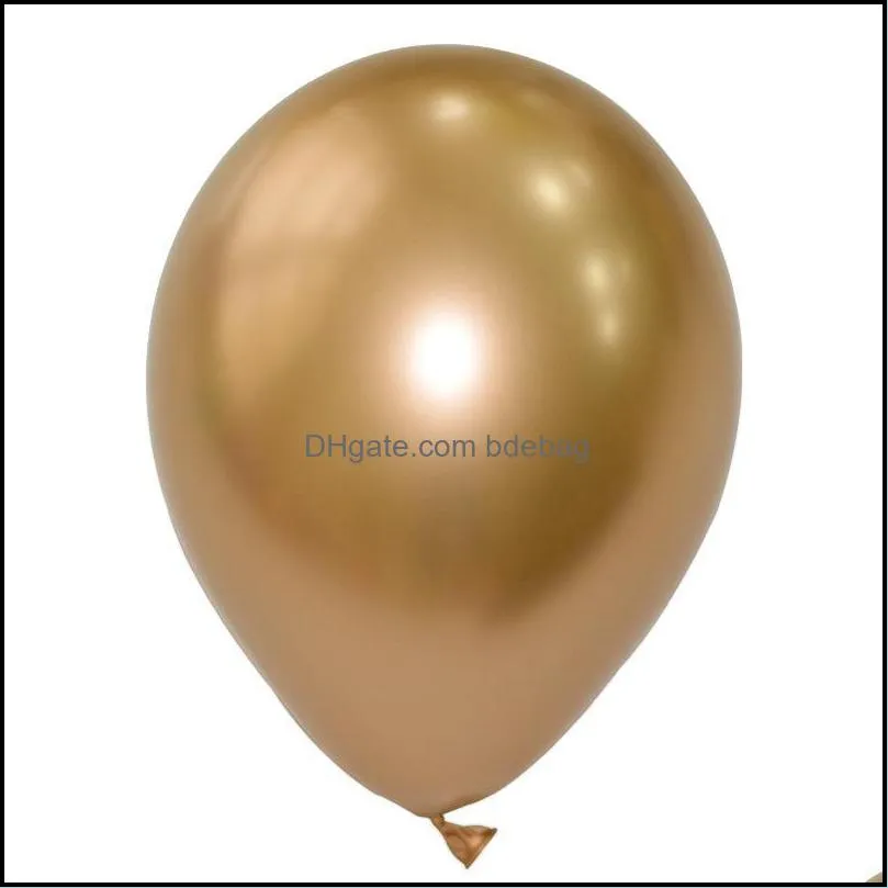 10/20/30pcs 12inch thick metal pearl latex balloons chrome metallic rose gold silver colors globos wedding birthday