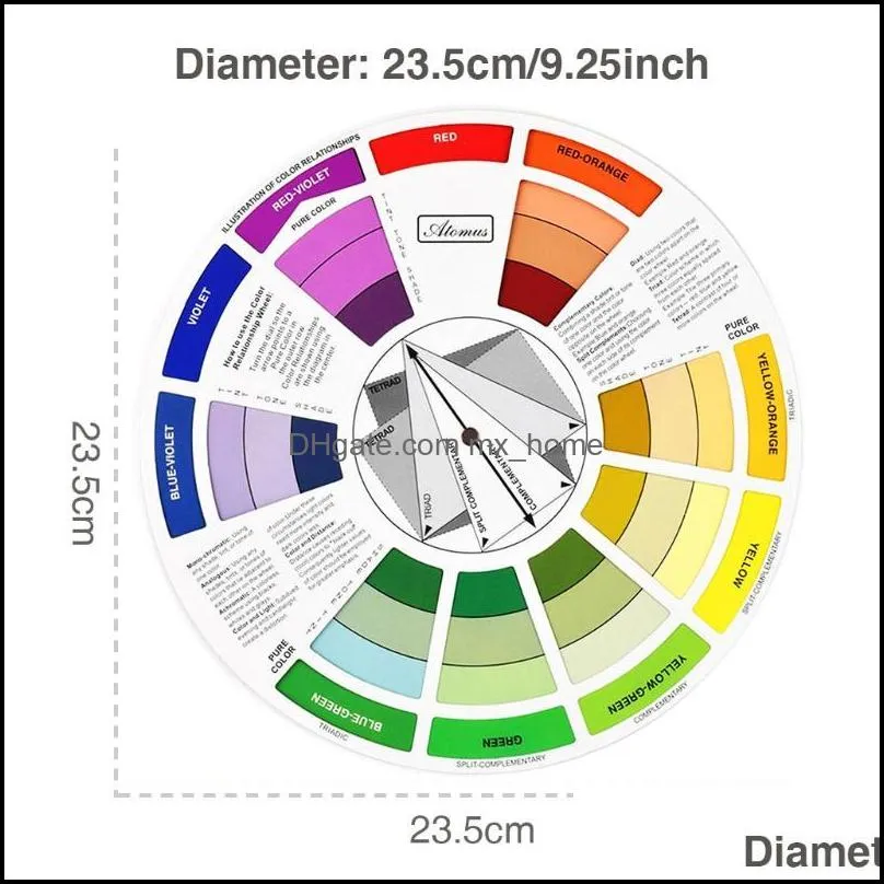 mixed guide wheel for painting color matching pigment blending palette chart