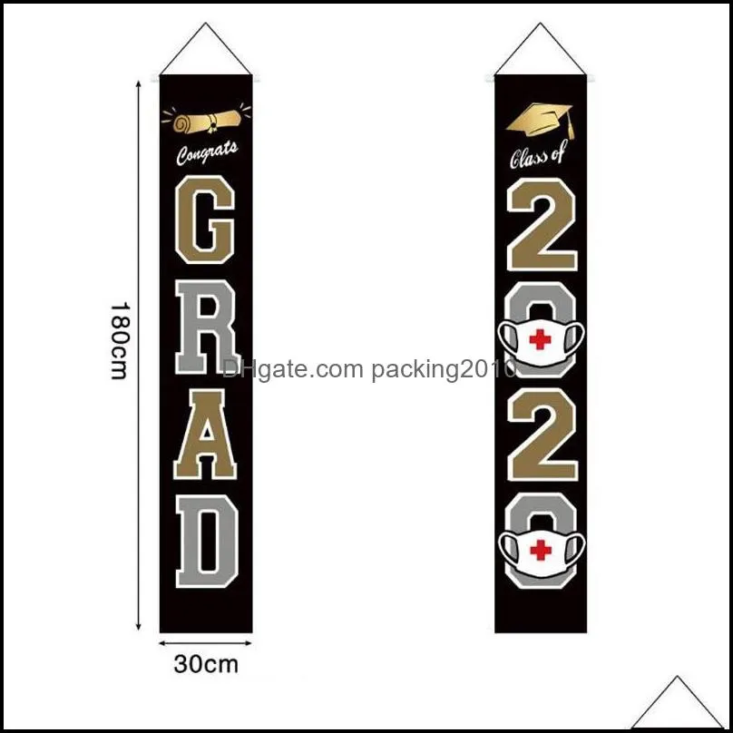 congrats grad hanging flags banners graduation decorations letter background door couplet home mall personalize flag