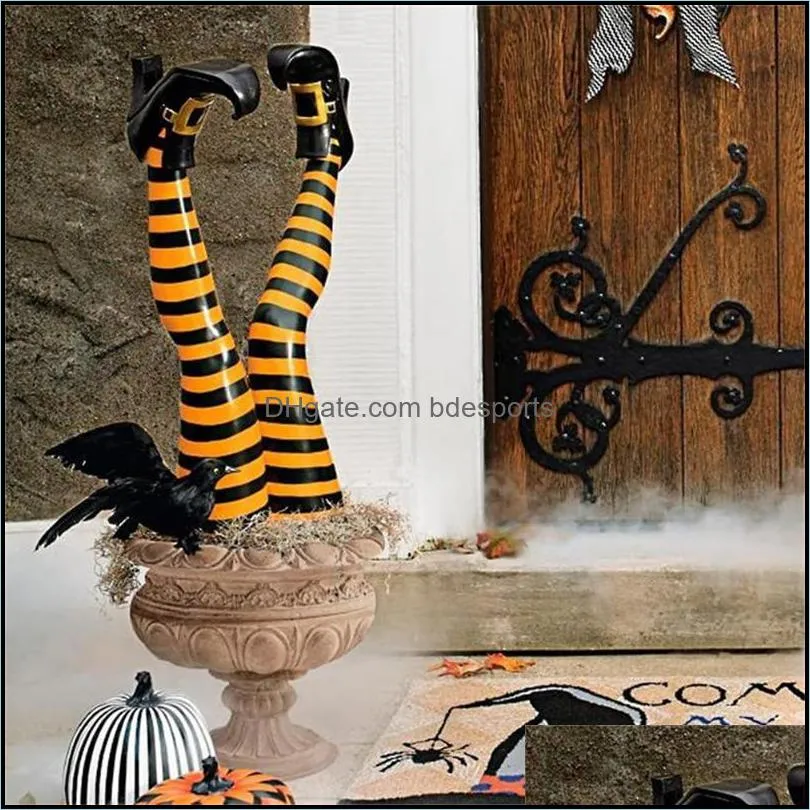 evil witch legs front yard courtyard lawn garden props halloween outdoor and indoor festival supplies