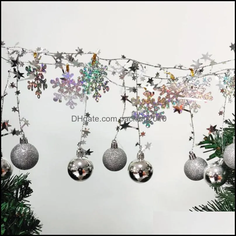 christmas cane hanging ball snowflake tree ornaments balls for xmas home decor