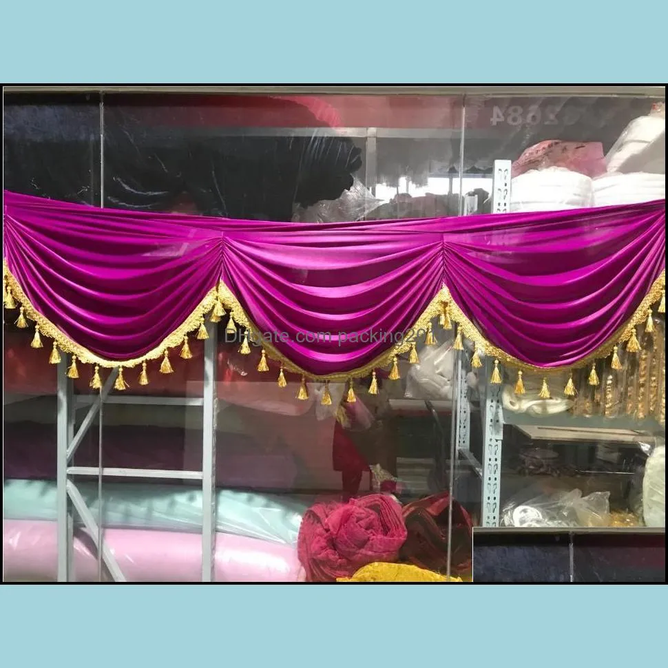 ice silk swag drape valance include tassel for backdrop curtain wedding stage background event