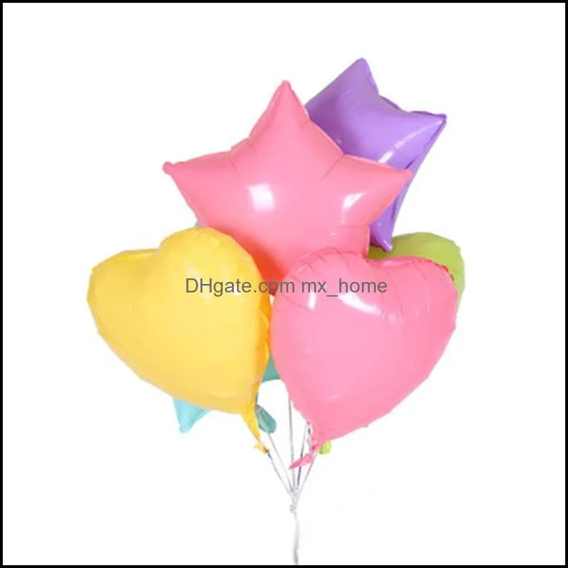 heart-shaped aluminum balloons/pentagram balloons/helium balloon decorations/party supplies