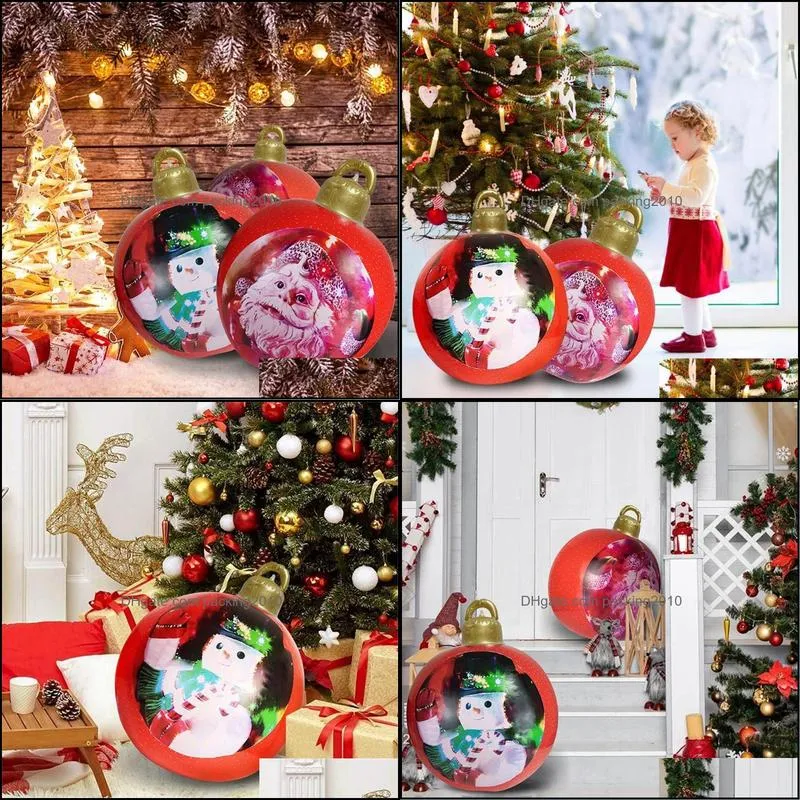 christmas tree ornaments 23.6inch outdoor pvc inflatable decorated ball  ba