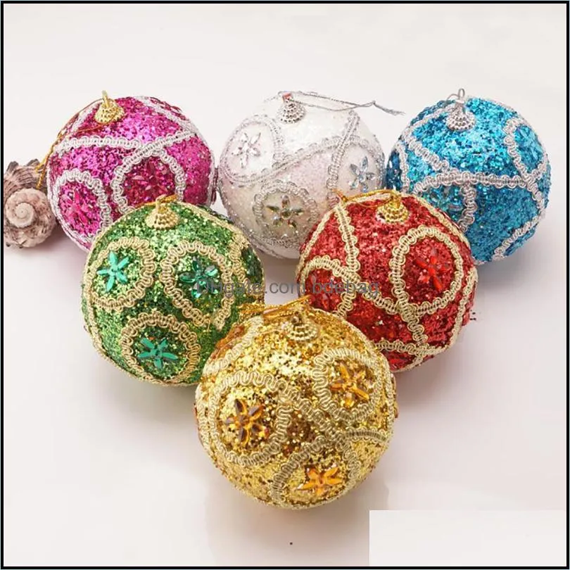 christmas tree balls rhinestone glitter baubles ball xmas ornament kerst ozdoby swiateczne 8cm