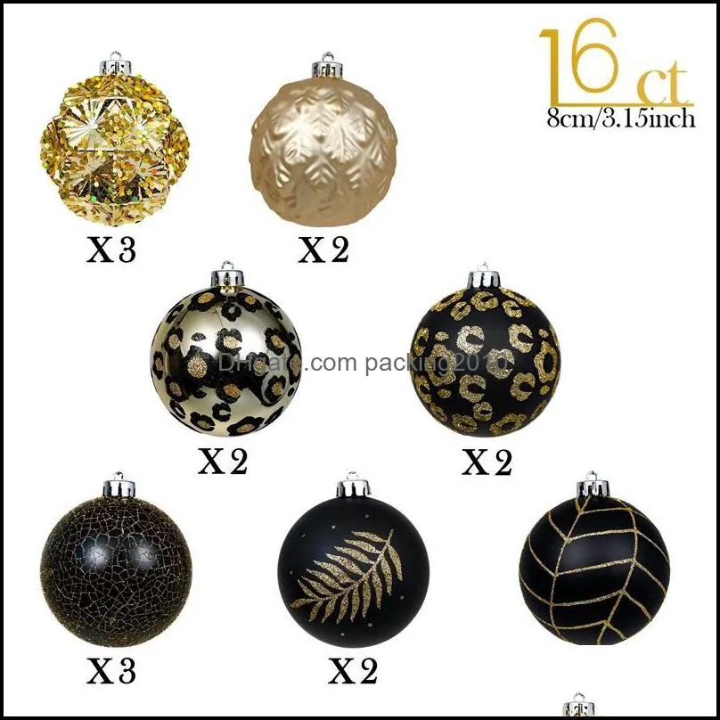 hand-painted 16 lattice ball christmas decorations tree material bag pendant accessories props