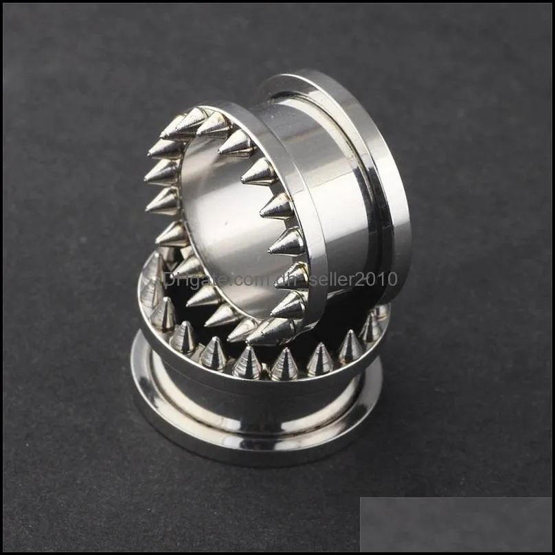 mix 5-18mm 80pcs/lot spike overstate rivet screw flesh tunnel stainless steel ear plug piercing body