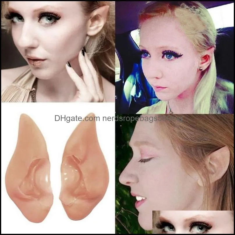 halloween cosplay elf half ear supplies dress up tips latex silicone leprechaun facial