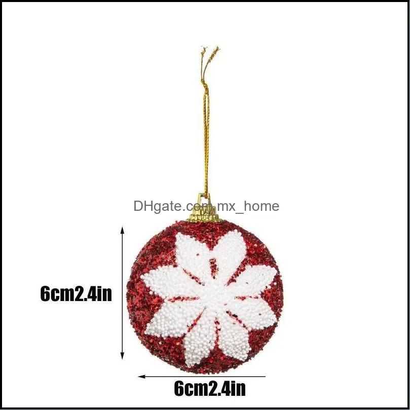 6pcs 6cm christmas ball tree bauble hanging home ornament decor year navidad for diy xmas