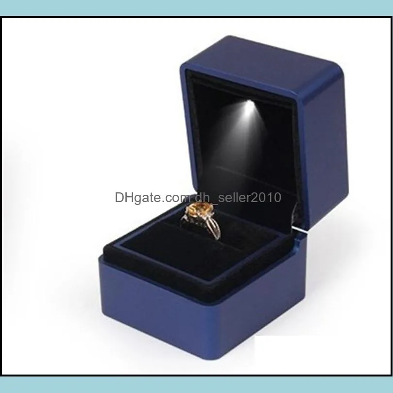 wholesale led lighted gift box earring ring wedding jewelry display ring packaging jewelry box earring gift lights boxes 82 d3