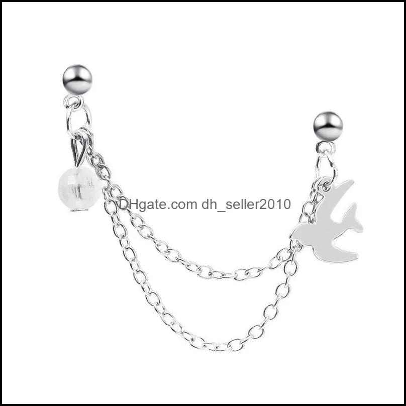 fashion jewelry ears clip swallow chain ear cuff one-piece stud earrings