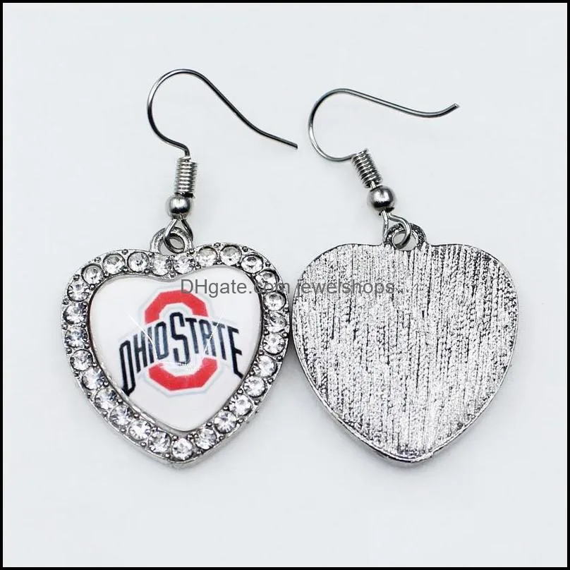 us ncaa football university team ohio state buckeyes dangle charm diy necklace earrings bracelet bangles buttons sports jewelry