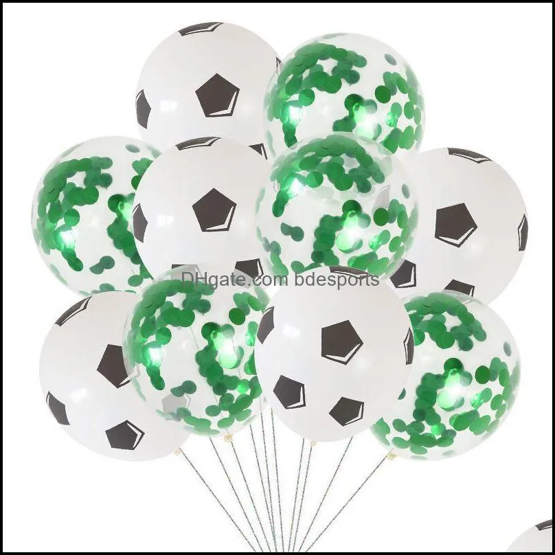 football soccer theme round balloons black white confetti helium balloon sports meet boys birthday