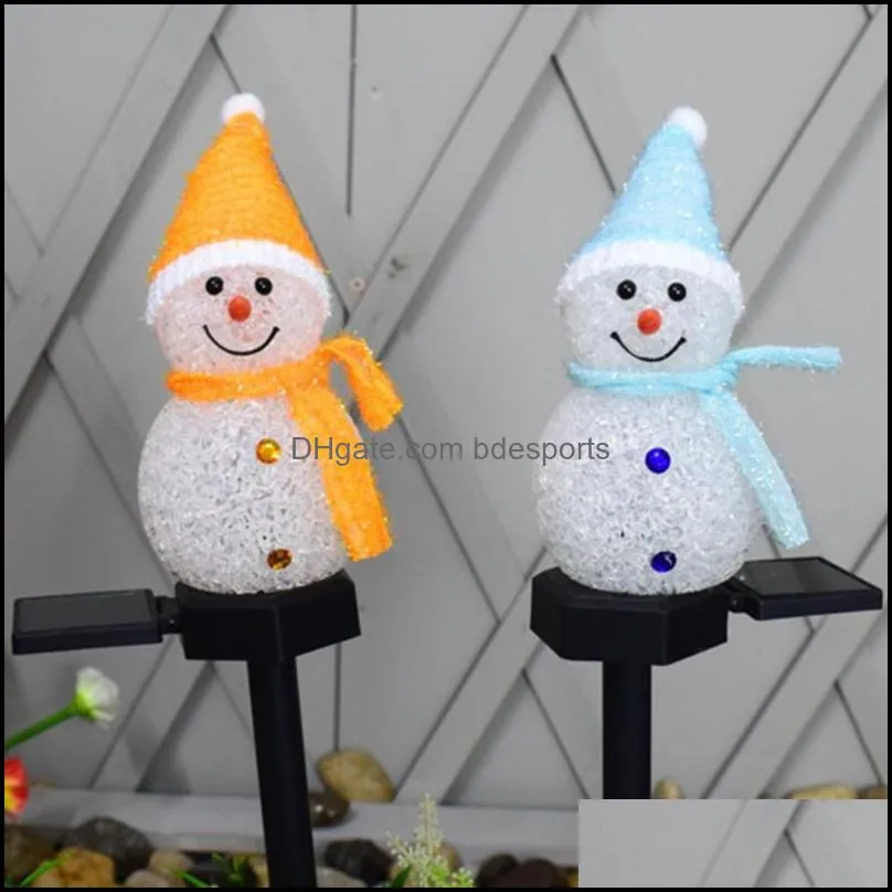 snowman light solar powered christmas flavor exquisite workmanship led garden for pathway