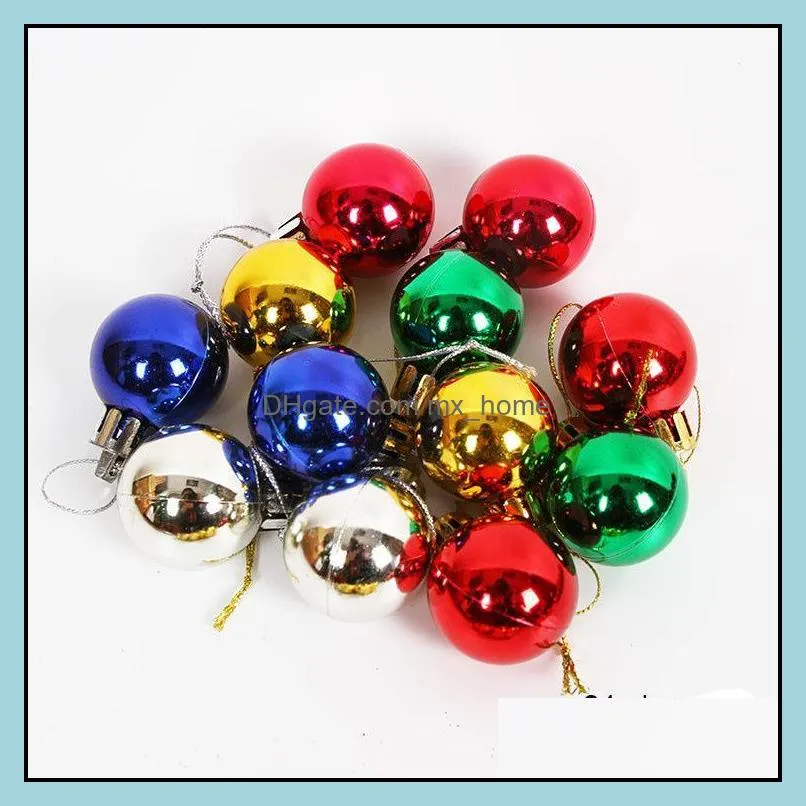 24pcs/lot 3cm christmas tree ball festival gift ornament pendant xmas decorations for home